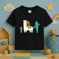Sloth Riding Llama Funny Cactus Toddler T-Shirt thumb 3