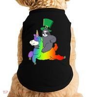 Sloth Riding Llama Unicorn St. Patrick's Day Doggie Tank thumb 0