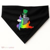 Sloth Riding Llama Unicorn St. Patrick's Day USA-Made Doggie Bandana thumb 0
