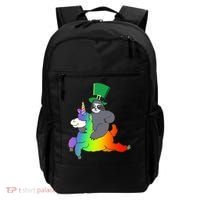 Sloth Riding Llama Unicorn St. Patrick's Day Backpack thumb 0