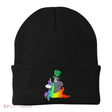 Sloth Riding Llama Unicorn St. Patrick's Day Beanie