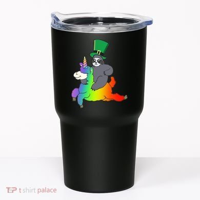 Sloth Riding Llama Unicorn St. Patrick's Day Tumbler