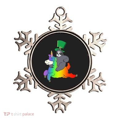 Sloth Riding Llama Unicorn St. Patrick's Day Ornament