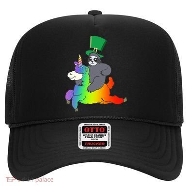 Sloth Riding Llama Unicorn St. Patrick's Day Hat