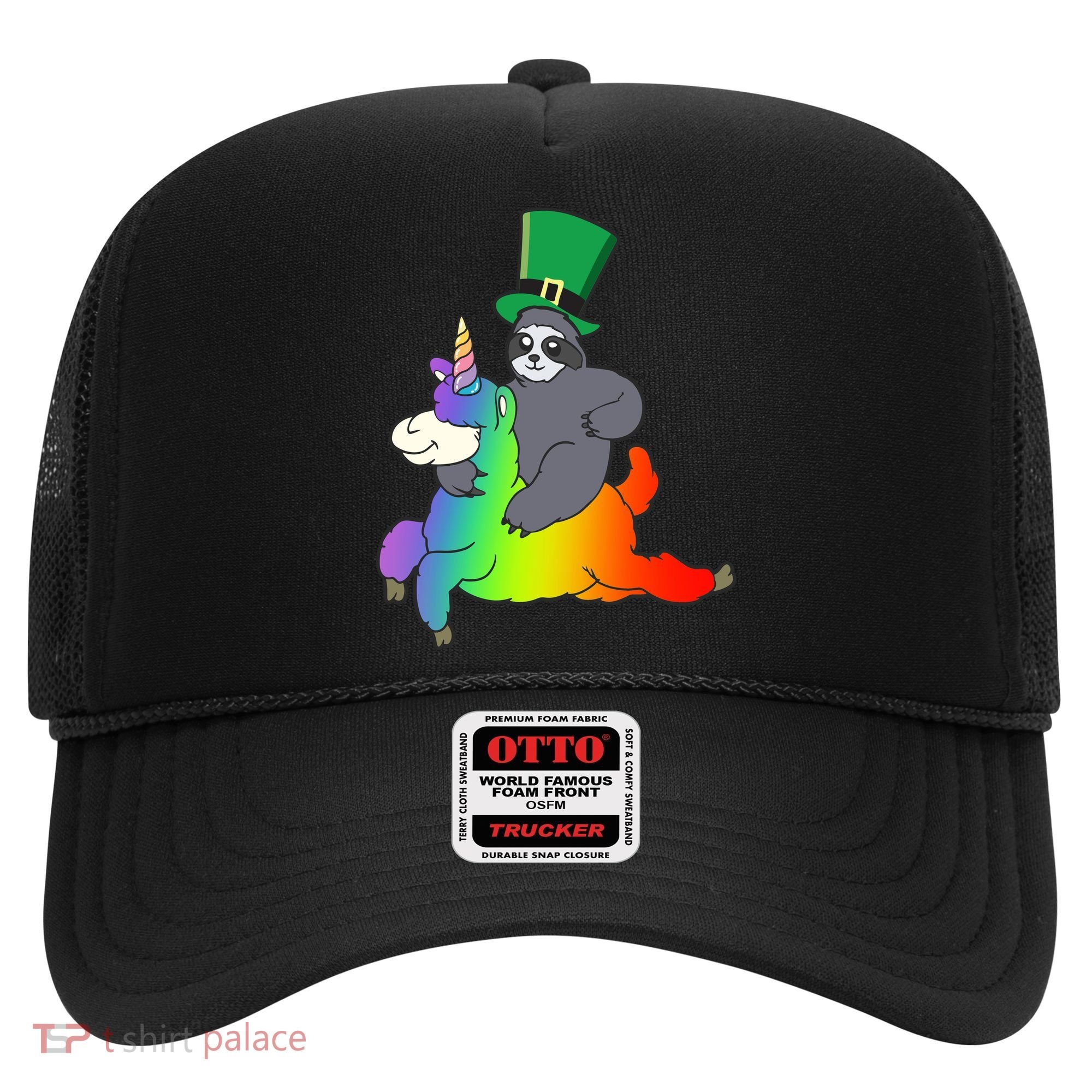 Sloth Riding Llama Unicorn St. Patrick's Day Hat
