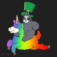 Sloth Riding Llama Unicorn St. Patrick's Day Hat thumb 2