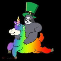 Sloth Riding Llama Unicorn St. Patrick's Day Toddler Hoodie thumb 2