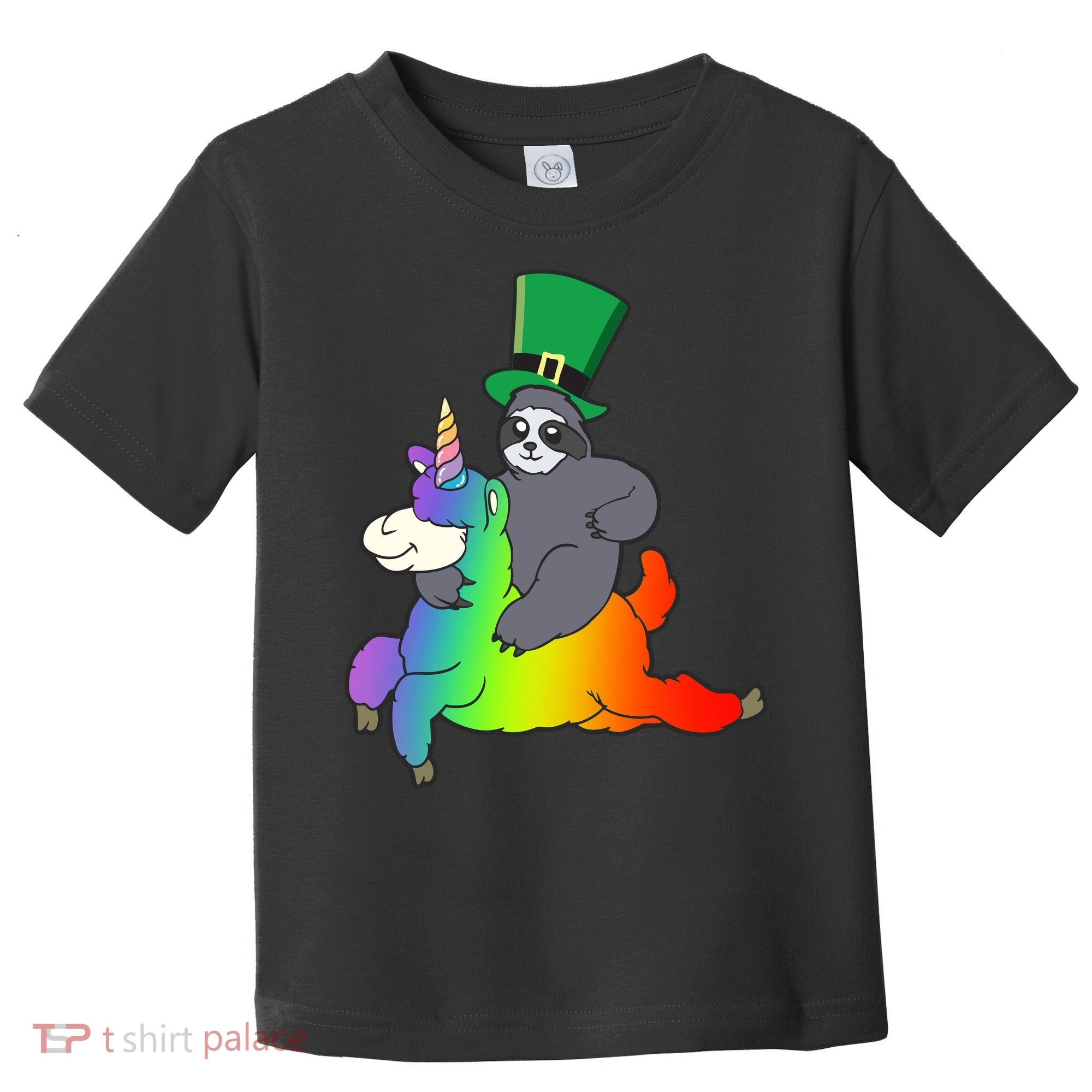 Sloth Riding Llama Unicorn St. Patrick's Day Toddler T-Shirt