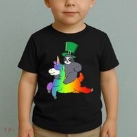 Sloth Riding Llama Unicorn St. Patrick's Day Toddler T-Shirt thumb 2