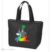 Sloth Riding Llama Unicorn St. Patrick's Day Tote Bag thumb 3
