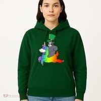 Sloth Riding Llama Unicorn St. Patrick's Day Hoodie thumb 5