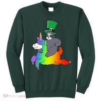 Sloth Riding Llama Unicorn St. Patrick's Day Sweatshirt thumb 0