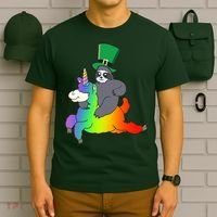 Sloth Riding Llama Unicorn St. Patrick's Day T-Shirt thumb 6
