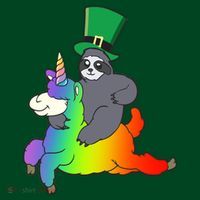 Sloth Riding Llama Unicorn St. Patrick's Day Coaster thumb 2