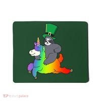 Sloth Riding Llama Unicorn St. Patrick's Day Mousepad thumb 0