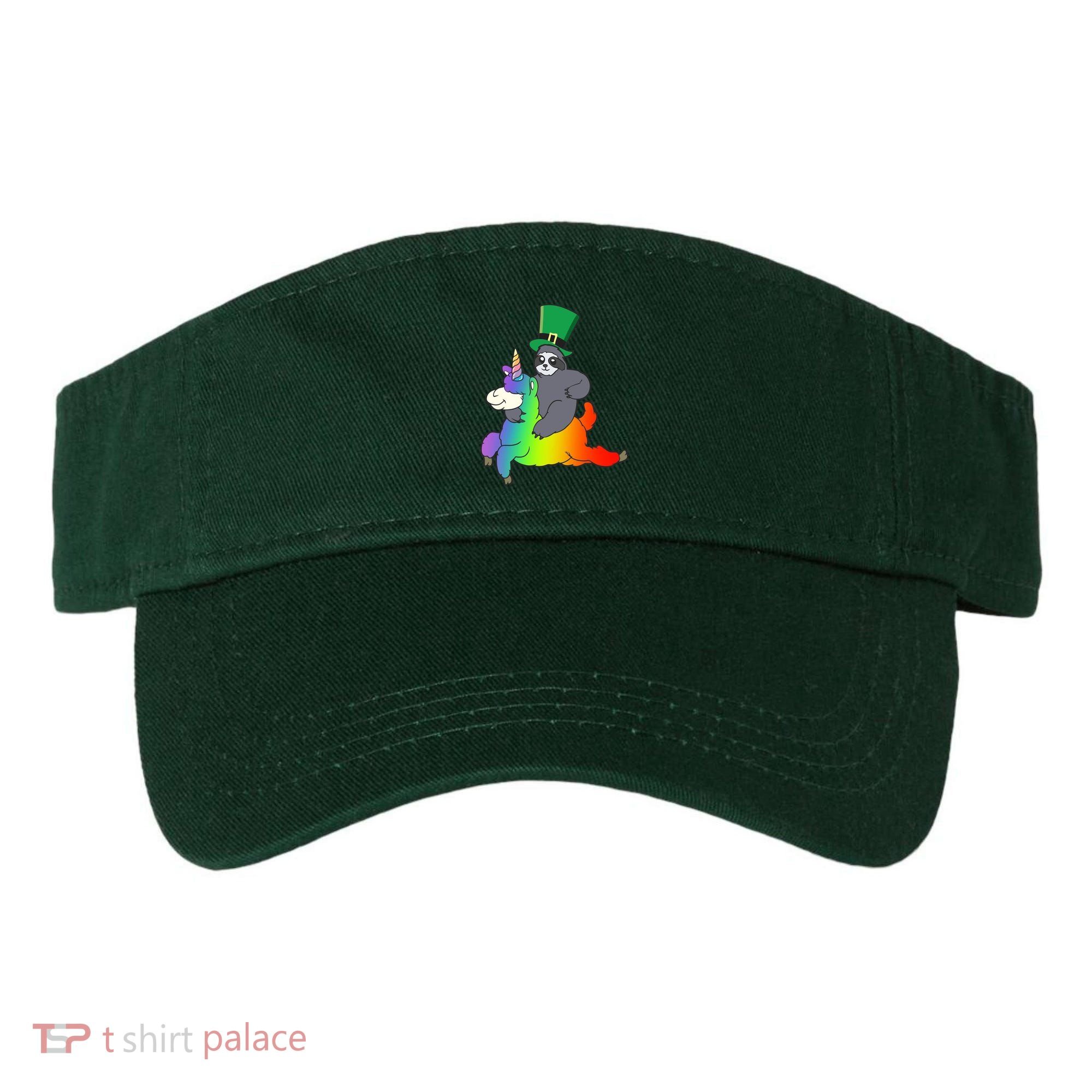 Sloth Riding Llama Unicorn St. Patrick's Day Visor