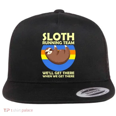 Sloth Running Team Flat Bill Trucker Hat