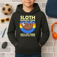 Sloth Running Team Kids Hoodie thumb 2