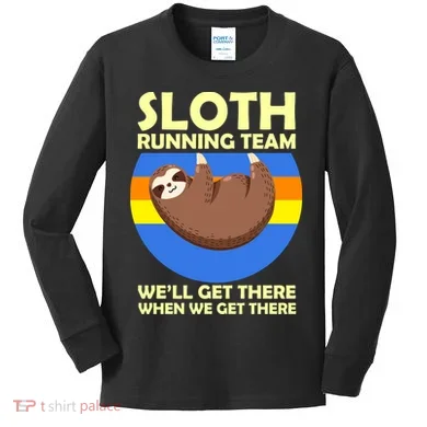 Sloth Running Team Kids Long Sleeve Shirt