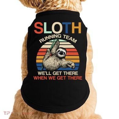 Sloth Running Team Funny Design Doggie Tank