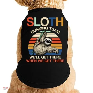 Sloth Running Team Funny Design Doggie Tank
