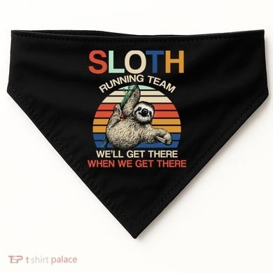 Sloth Running Team Funny Design USA-Made Doggie Bandana