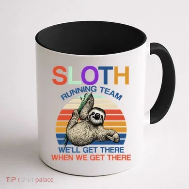 Sloth Running Team Funny Design Coffee Mug back