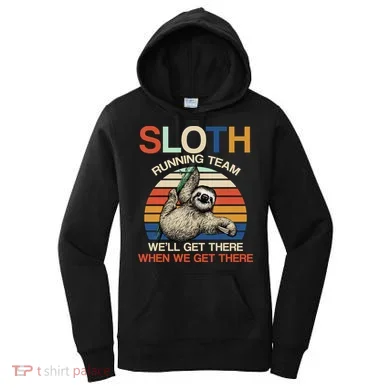 Sloth Running Team Funny Design Women's Hoodie