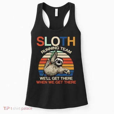Sloth Running Team Funny Design Women's Tank Top