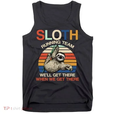 Sloth Running Team Funny Design Tank Top