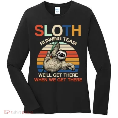 Sloth Running Team Funny Design Women's Long Sleeve Shirt