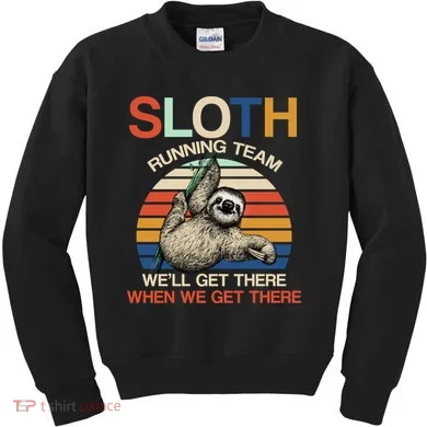 Sloth Running Team Funny Design Kids Sweatshirt