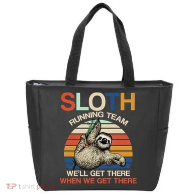 Sloth Running Team Funny Design Tote Bag