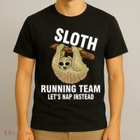 Sloth Running Team Let's Nap Instead T-Shirt thumb 3