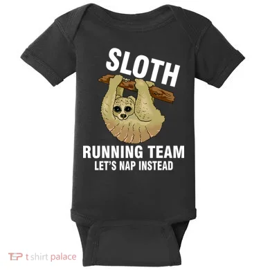 Sloth Running Team Let's Nap Instead Baby Bodysuit