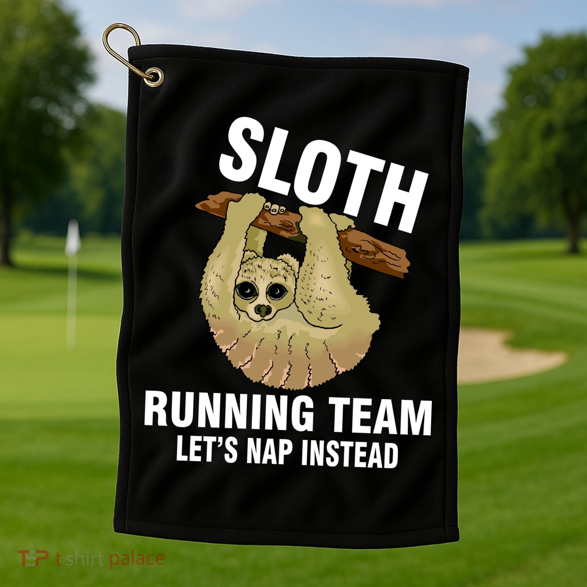 Sloth Running Team Let's Nap Instead Golf Towel