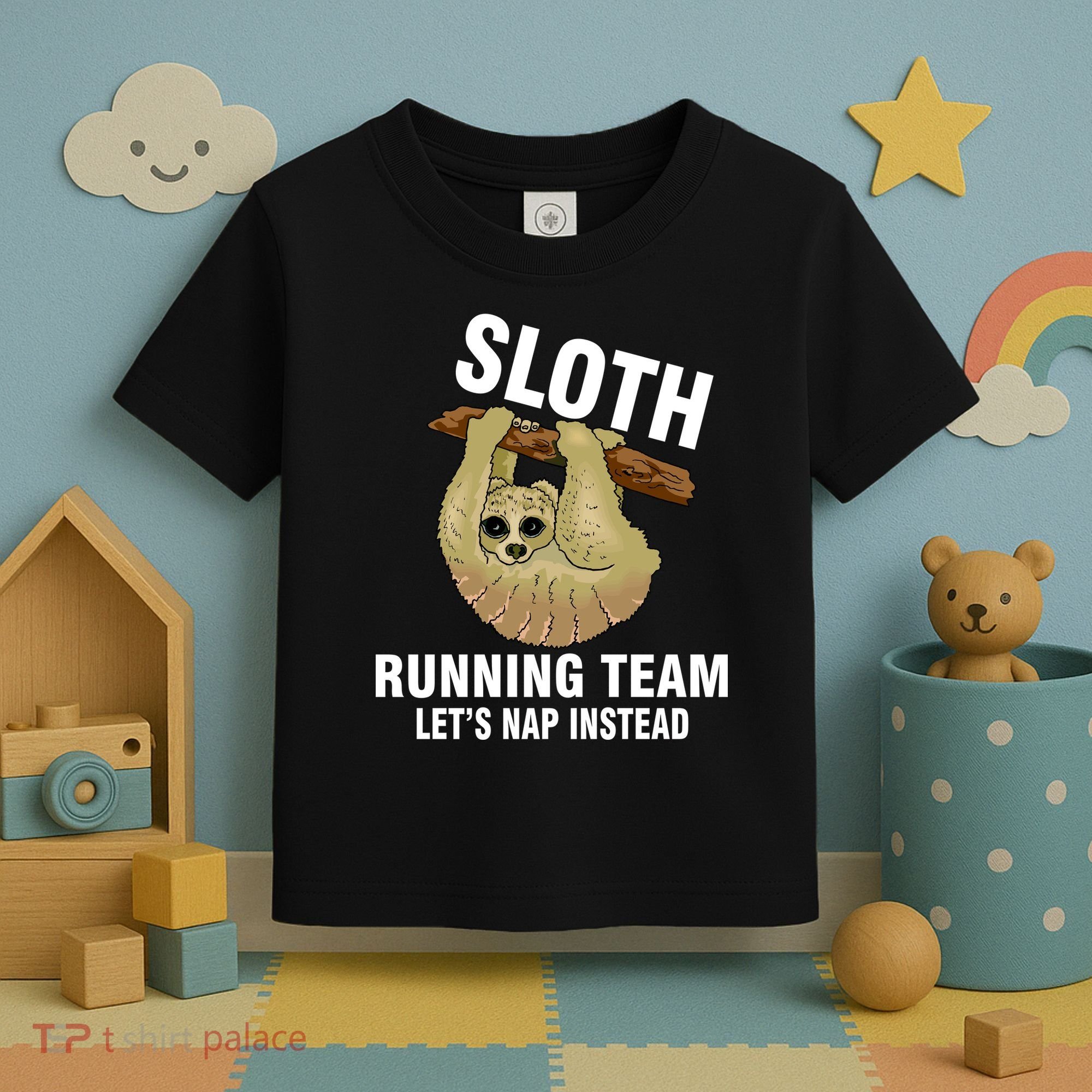 Sloth Running Team Let's Nap Instead Toddler T-Shirt