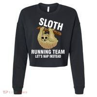 Sloth Running Team Let's Nap Instead Cropped Pullover Crew thumb 0