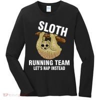 Sloth Running Team Let's Nap Instead Women's Long Sleeve Shirt thumb 0