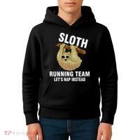 Sloth Running Team Let's Nap Instead Kids Hoodie thumb 4