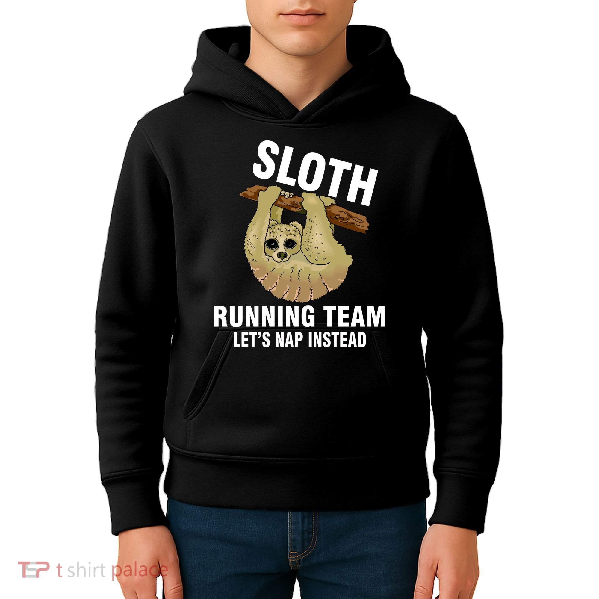 Sloth Running Team Let's Nap Instead Kids Hoodie