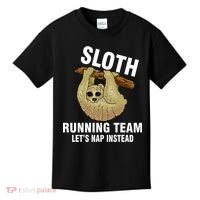 Sloth Running Team Let's Nap Instead Kids T-Shirt thumb 0