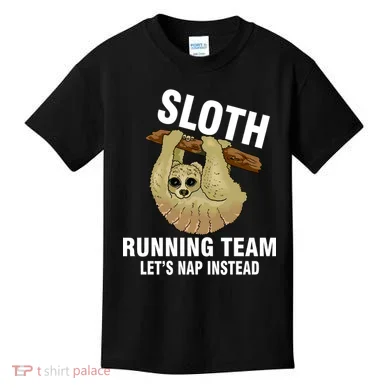 Sloth Running Team Let's Nap Instead Kids T-Shirt