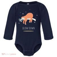 Sloth Slow Down Baby Long Sleeve Bodysuit thumb 0