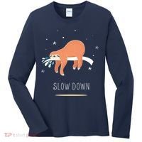 Sloth Slow Down Women's Long Sleeve Shirt thumb 0