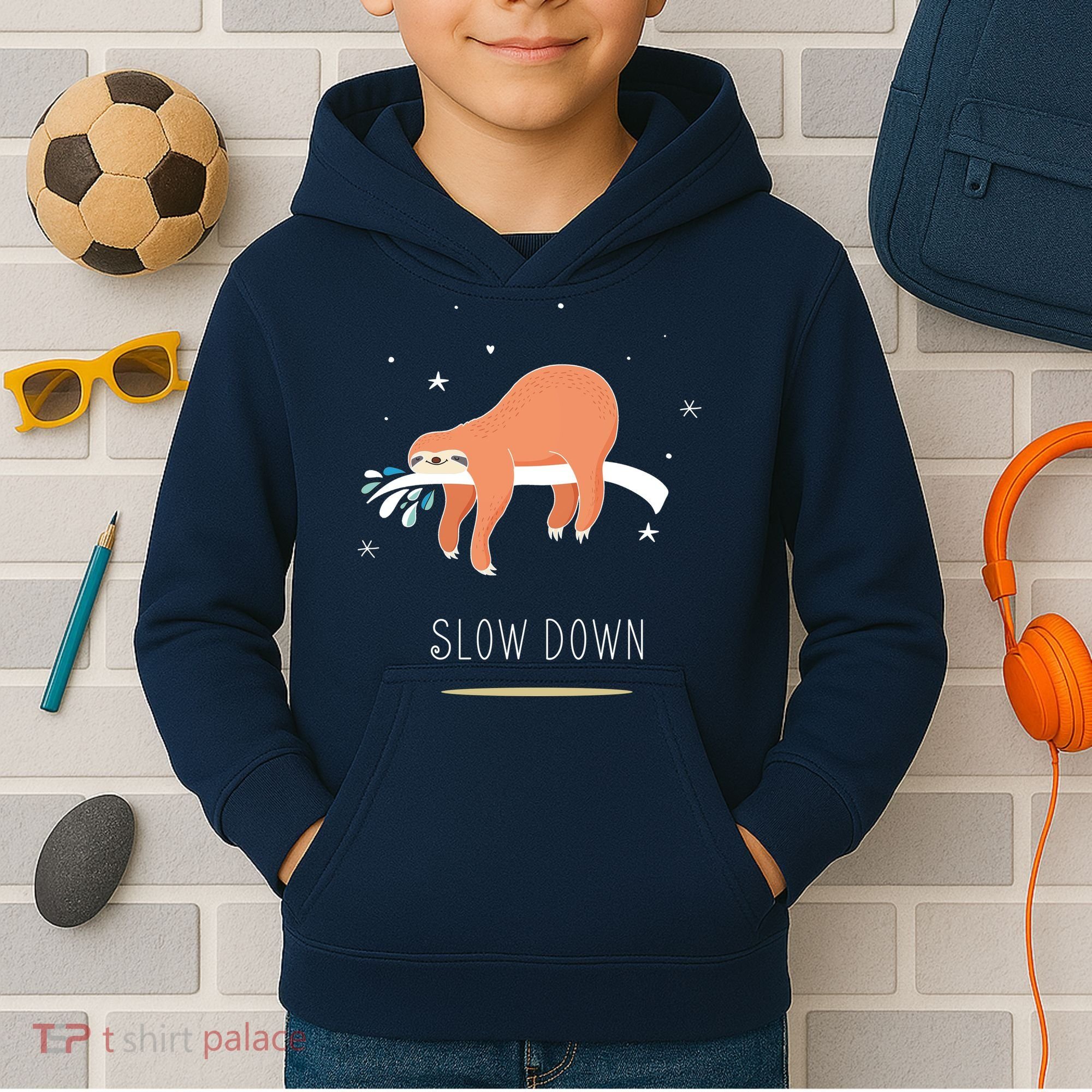 Sloth Slow Down Kids Hoodie