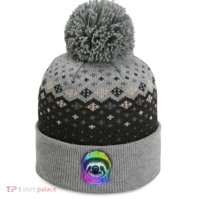 Sloth Spaceman The Baniff Cuffed Pom Beanie