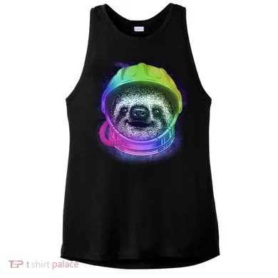 Sloth Spaceman Ladies PosiCharge Tri-Blend Wicking Tank