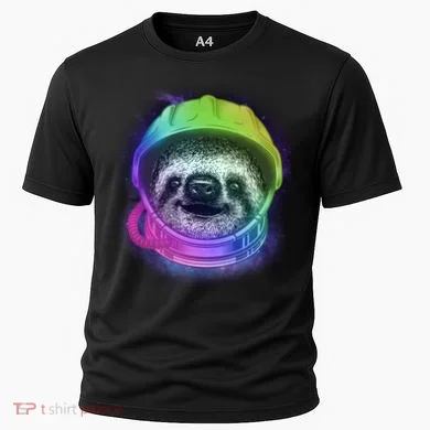 Sloth Spaceman Cooling Performance Crew T-Shirt