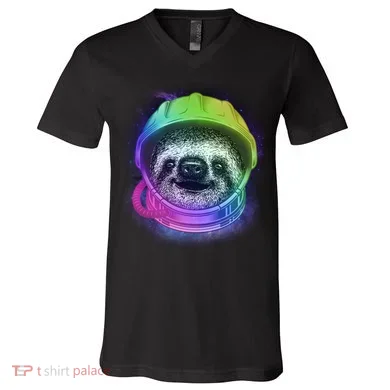Sloth Spaceman V-Neck T-Shirt